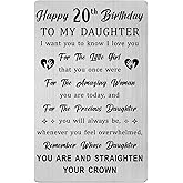 HYHYDHP 20th Birthday Card Daughter - 20th Birthday Decorations for Women, 20 Year Old Bday Gifts for Daughter