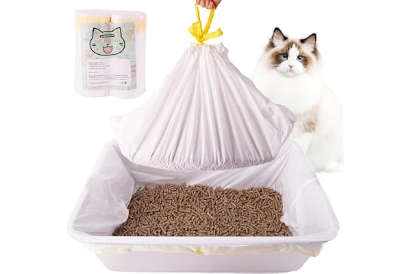 Cat Litter Box Liners 20 Count, 37”x18” Large Cat Litter Bags for Stainless Steel Sifting Litter Box and Automatic Cat Litter