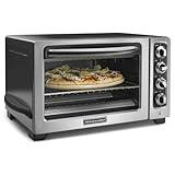 KitchenAid KCO234CCU 12" Convection Countertop Oven with Black Handle, Contour Silver