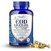 MapleMarine Nutrition Maris Halal Cod Liver Oil 1000 mg with DHA, EPA, Vitamin A, Vitamin D, 60 softgels