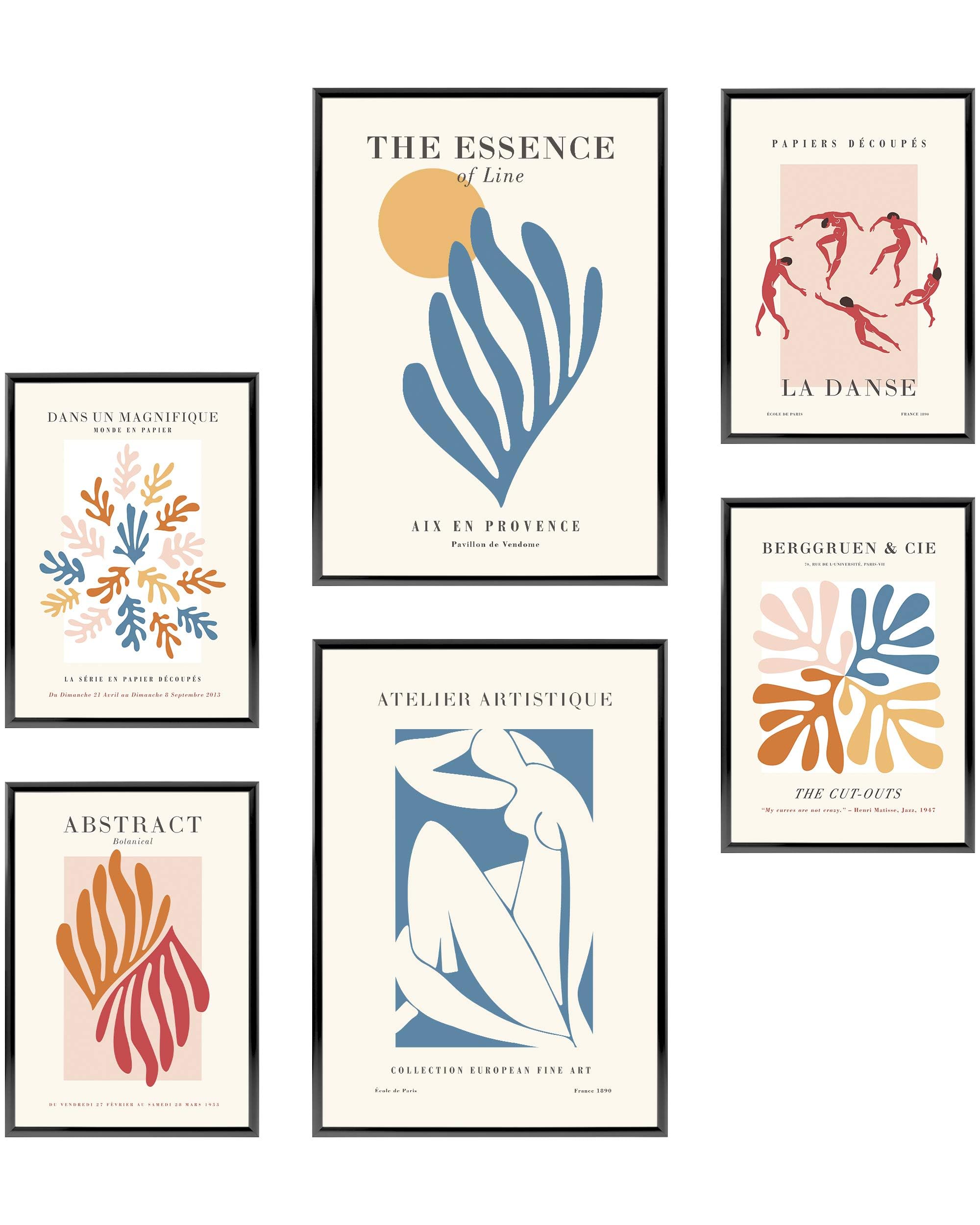 Heimlich - Poster Set - 2 of A3 / 30x42 cm + 4 of A4 / 21x30 cm - Premium Posters - Unframed Prints - Modern Style - Abstract Matisse Modern