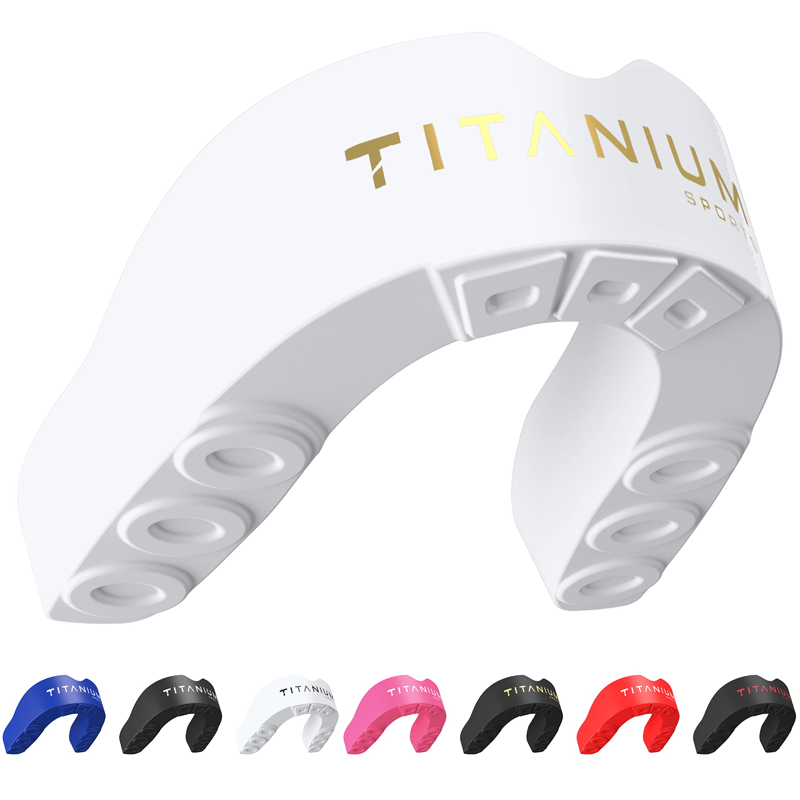 Titanium Sports Premium Mouth Guard - Slim Fit Sports Mouth Guard with Case - Gum Shield for Jaw Protection in Contact Sports - Durable Boxing, MMA, Judo, Karate, Rugby, Hockey, Football Mouthguard