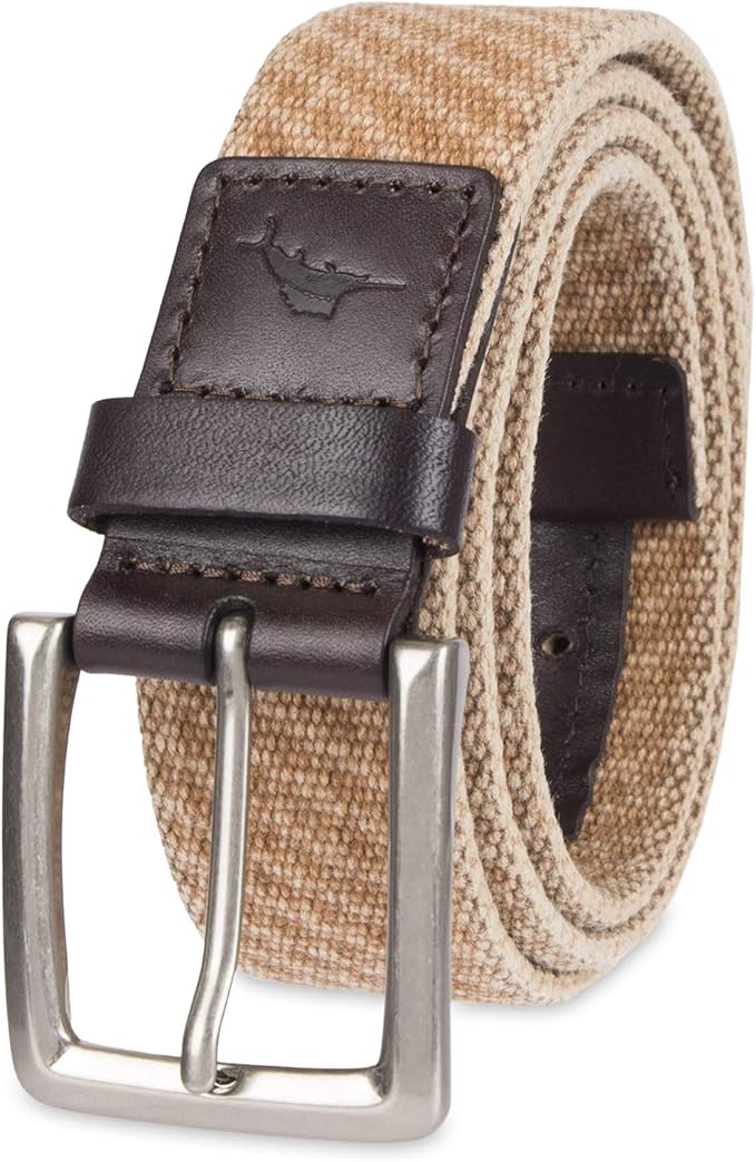Tommy Bahama Men's Cotton  Belt, Khaki Casual, Medium (3638