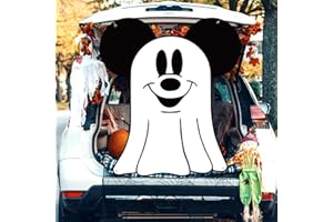 GUMWAQU Halloween Trunk or Treat Decorations,Mouse Theme Ghost Trunk or Treat Backdrop for Halloween Car SUV Truck Garage Door Archway Decorations