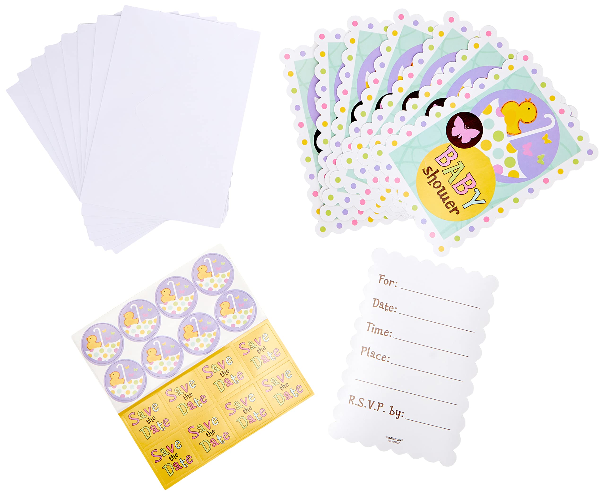 amscan Baby Shower Invites X 8