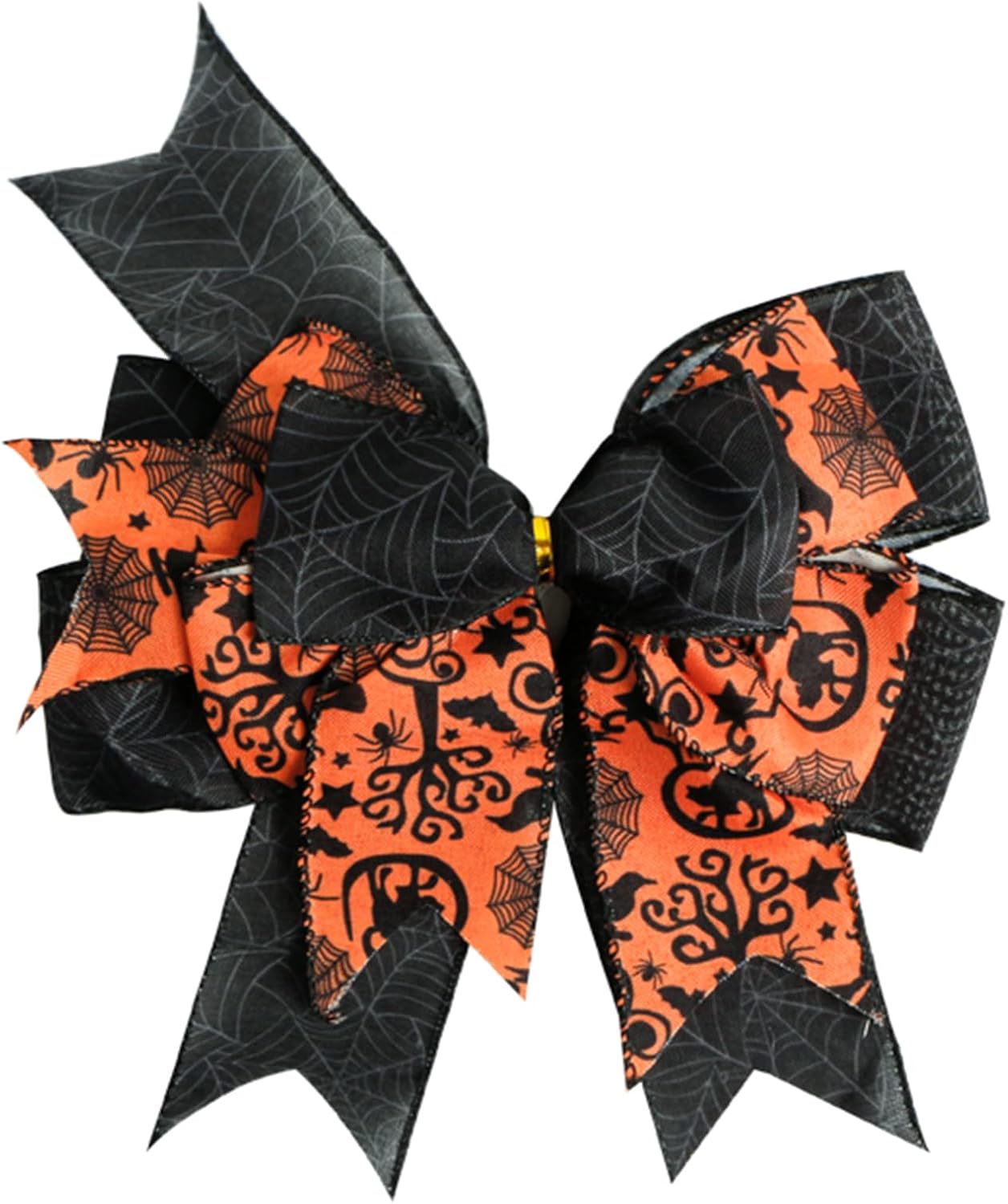 Bows & Ribbons - Halloween Bows for Wreaths Already Made Burlap Bow for Tree Topper, Halloween Decorations (9.5 x 13 inch)