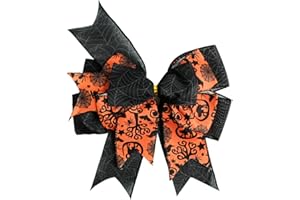SIMISI RIBBON Halloween Bows for Wreaths Already Made Burlap Bow for Tree Topper, Halloween Decorations (9.5 x 13 inch)