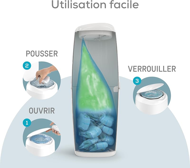 Classic XL - Poubelle à Couches - Recharge octo 1 mois incluse