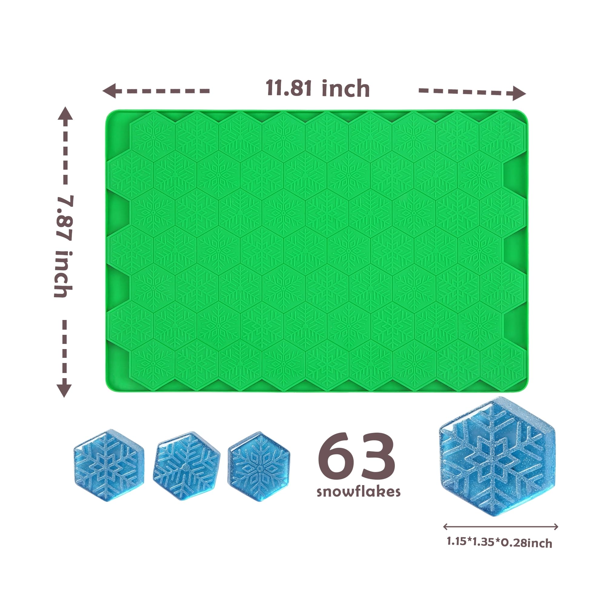 Tadonyny Hexagon Snowflakes Silicone Molds for Chocolate, Gummy Candy, Wax Melts and Ice Cube Tray with Scraper