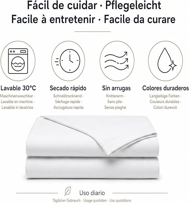 Premium – Set Lenzuola 3 Pezzi in Microfibra Spazzolata (90X200) – Lenzuolo con Angoli, Lenzuolo Piatto e 1 Federa 80X50 – Extra Morbido, Anti-Piega e Certificato Oeko-Tex — foto 5 di 7