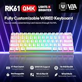 RK ROYAL KLUDGE RK61 QMK VIA 60% Mechanical Keyboard Red Switch White US Layout view 2