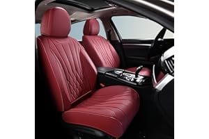 FLORICH Universal Seat Covers, 2-Seater Waterproof Nappa Leather Car Seat Covers, Automotive Seat Covers Car Seat Protector Fit for Most Cars - Red