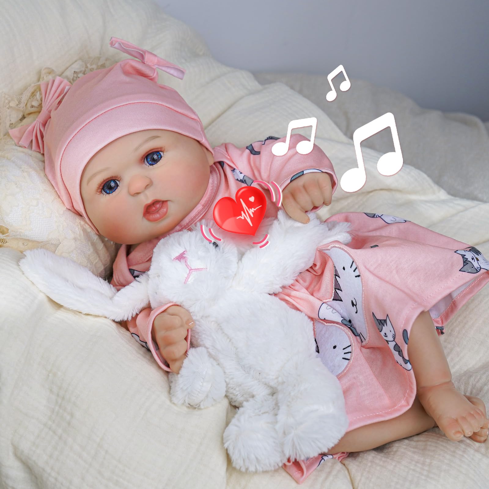 Photo 1 of BABESIDE Reborn Baby Dolls with Voice Heartbeat and Breathing - Bailyn, 20 Inch Realistic Newborn Soft Baby Dolls with Toy Accessories Gift Set for Kids Age 3+
