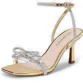 DREAM PAIRS Women's Rhinestone Ankle Strap Dress Sandals