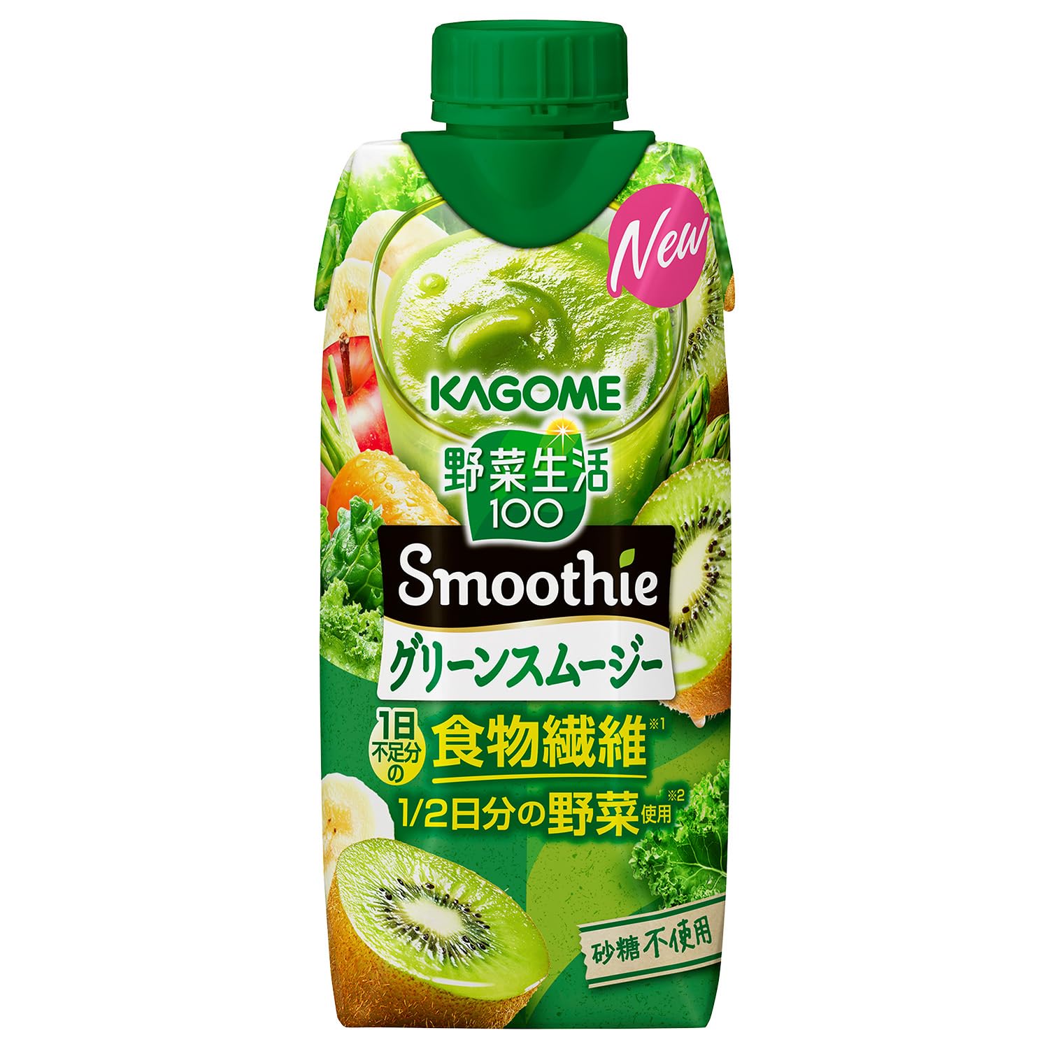 カゴメ 野菜生活100 Smoothie(スムージー)グリーンスムージー 330ml紙パック×12本(砂糖不使用 食物繊維)商品画像
