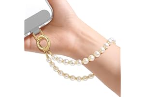 SURPHY Phone Charm, Phone Charms Strap with Tether Tab & Premium Metal Buckle, Cellphone Wrist Strap Chain Beaded Bracelets