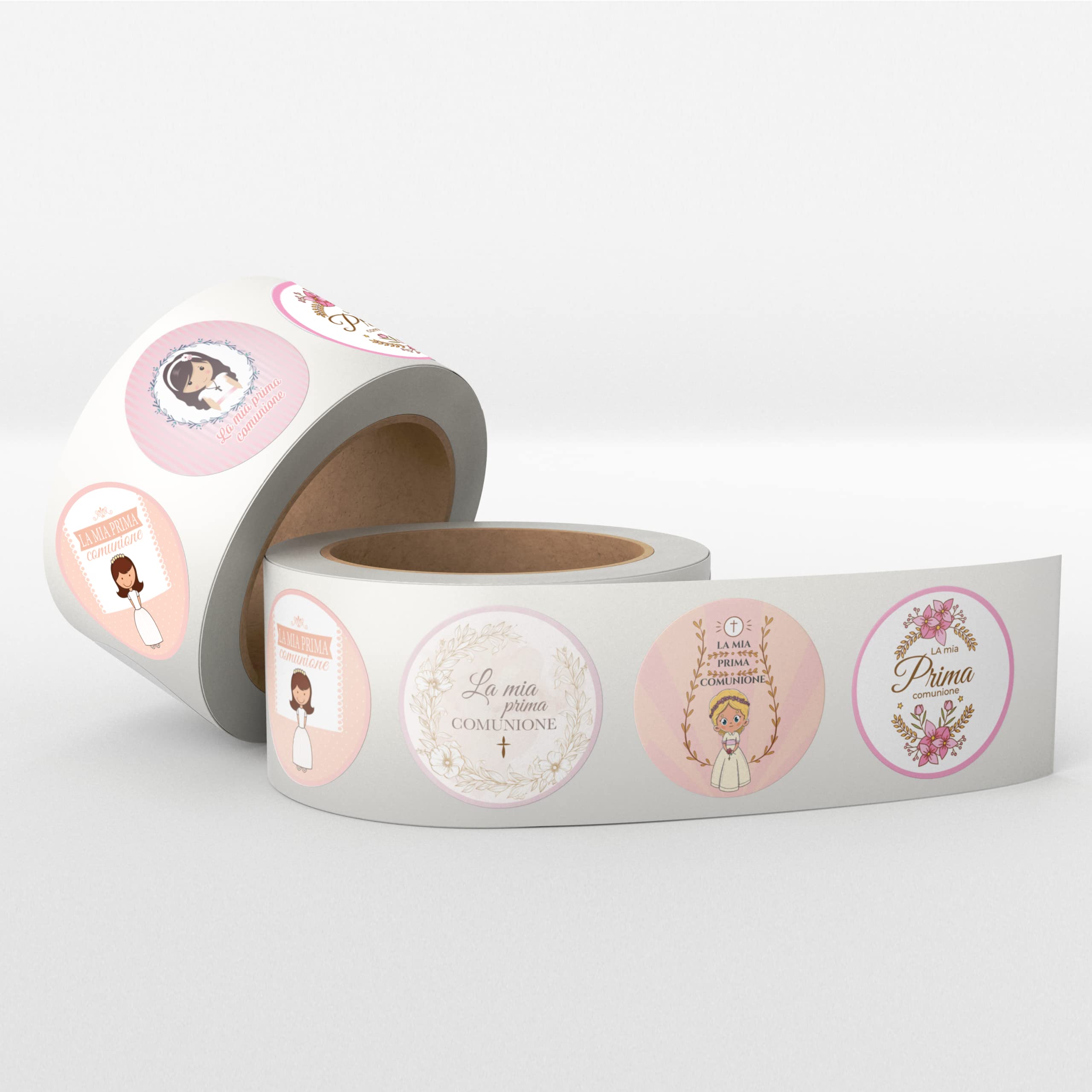 250 First Communion Girl Stickers for Wedding Favors – Sticker Stickers for Communion Girl with My First Communion – Personalised Children's Stickers Labels