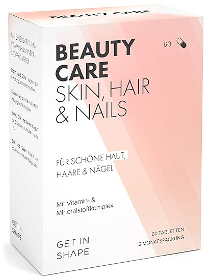 BEAUTY CARE Haar – Vitamine (hochdosiert) Biotin + Zink + Selen mit Folsäure, Kupfer und B-Vitamine. 60 vegane Kapseln für 2 