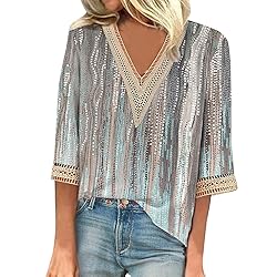 Cheifay Wowomens Vest 3/4 Sleeve Shirts for Women
