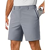 TACVASEN Men's 7" Golf Casual Shorts with 6 Pockets Stretch Lightweight Dress Work Short Flat Front Quick Dry for Summer