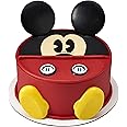 DecoSet® Disney Mickey Mouse Cake Topper, 7-Piece Topper Set with Ears, Eyes, Buttons and Shoes, Made of Food-Safe Plastic, M