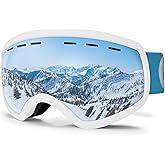 ORANZI Kids Ski Goggles,Kids Snowboard Goggles for Boy Girl, Ski Goggles for Youth Teens Kids 3-14,OTG Anti Fog UV Protection