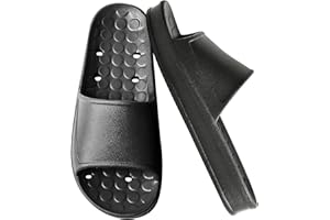 GETOEU Shower Shoes for Women and Men Slip On Slides Comfort Arch Support Quick Drying with Drain Holes Bathroom Massage Slip