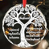 Loss of Husband Sympathy Gift in Memory of Loved One Gifts Bereavement Memorial Gifts for Loss of Husband Christmas Tree Decoration Glass Round Ornament