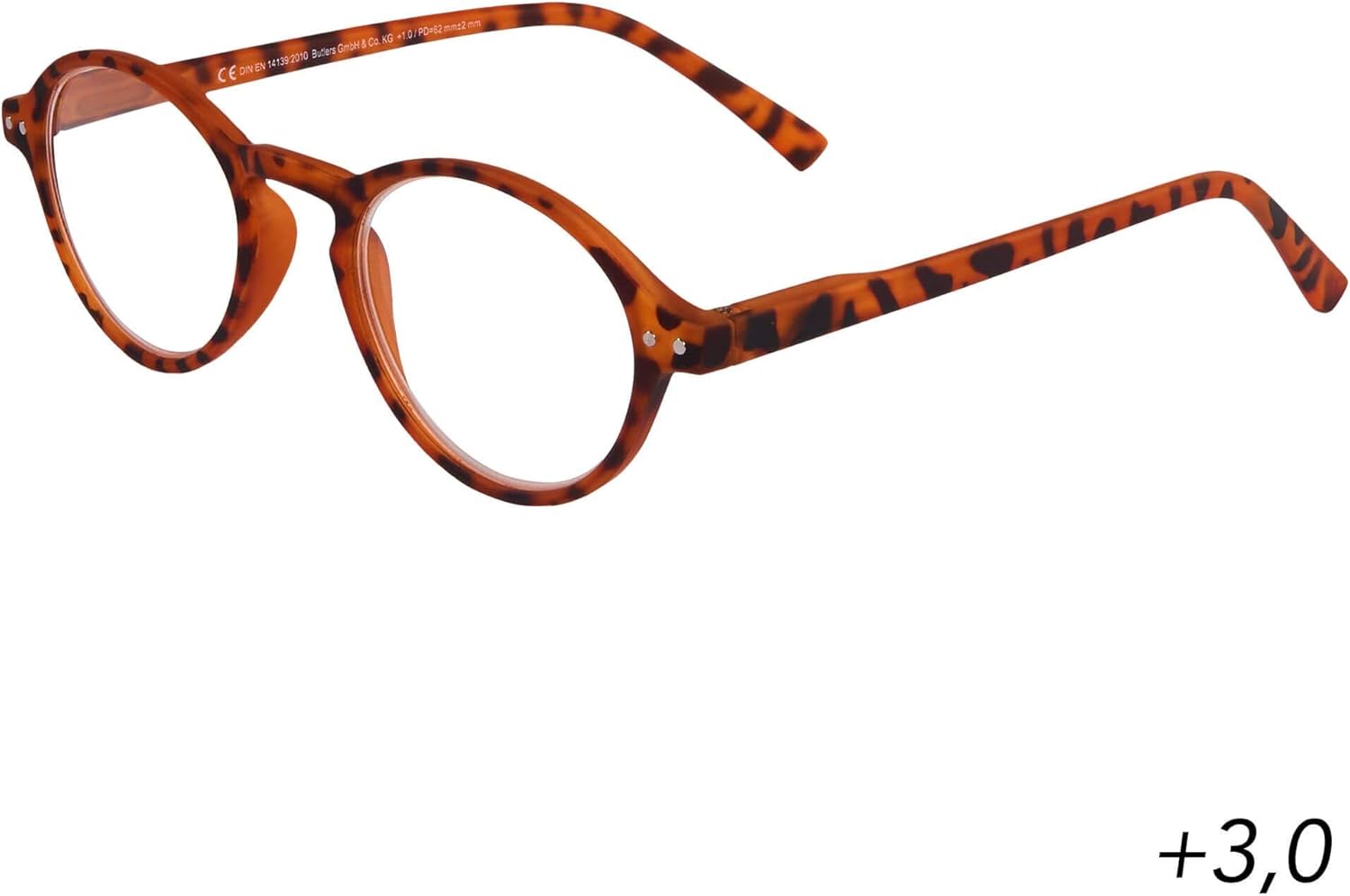 Butlers Good Looking Lesebrille + 3 Dioptrien Stylische Lesehilfe in Schwarz Unisex Brille