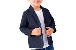 FOMMYKIN Toddler Boys' Blazer Jackets Lightweight Stylish Two Buttons Solid School Suit Casual Sport Coat