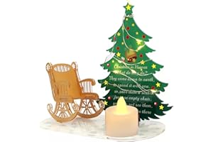 AORCMITN Christmas Tree Memorial Candle Holders Rocking Chair Ornament in Memory of Loved Ones Gifts Merry Christmas in Heaven Tealight Bulk Candlestick Holders