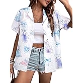 Magical Shirt for Women Magic Hawaiian Shirts Princess Tshirt Funny Castle Graphic Family Vacation Button Up Tops