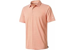 MICHEL ROUEN Golf Shirts for Boys Short Sleeve Moisture Wicking Dry Fit Performance Kids Youth Sport Striped Boys Polo Shirts