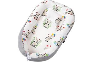 OCTIIFY Baby Nest Lounger – CPSC-Certified Infant and Newborn Lounger for 0–24 Months · Anti-Rollover · Organic Cotton · Washable · Portable · Panda Design