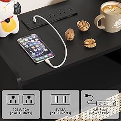 Lerliuo Rattan Nightstands Set of 2 with Charging