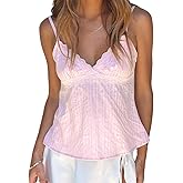 Women Y2K Cami Shirt Sexy V Neck Sleeveless Peplum Crop Top Spaghetti Strap Babydoll Tank Tops Going Out Camisole
