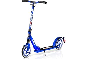 Hurtle Renegade Kick Scooter for Kids, Teenagers & Adults - 2-Wheel Folding Scooter with Adjustable T-Bar Handlebar - Alloy Anti-Slip Deck