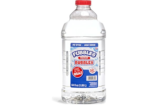 Little Kids Bubbles by Fubbles | Made in The USA | 64oz Non Toxic Bubble Solution | Refill Solution for Bubble Machines and Bubble Toys