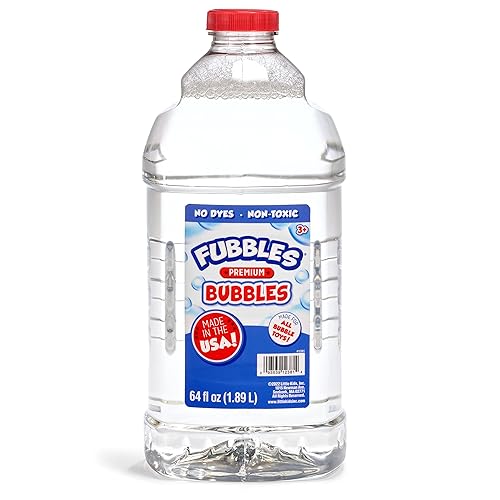 Little Kids Bubbles by Fubbles | Made in The USA | 64oz Non Toxic Bubble Solution | Refill Solution for Bubble Machines and Bubble Toys