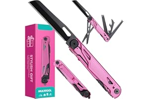 WILLUCK Self Defense Pocket Knife for Women - Pink Self Defense Knife, 9 in 1 Self Defense Tools - Pink Knives, Pocket Knife for Women - Gifts for Women Wife Mom Girlfriend, Mothers Day Gifts