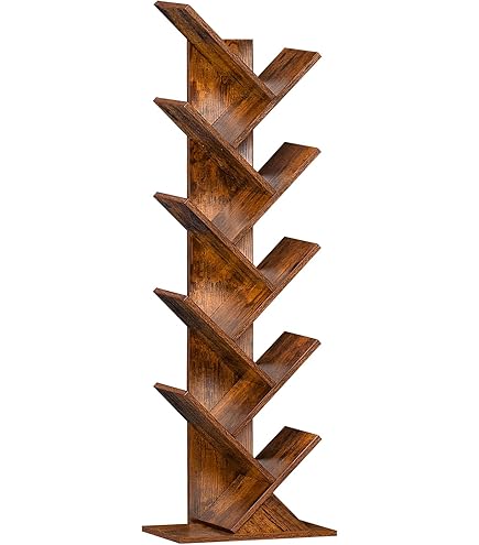 DOZILY Cactus Bookshelf - 5 Tier Wood Storage Rack For Books, Movies, Plants | Space-Saving Shelf For Living Room, Bedroom, Office - View #14