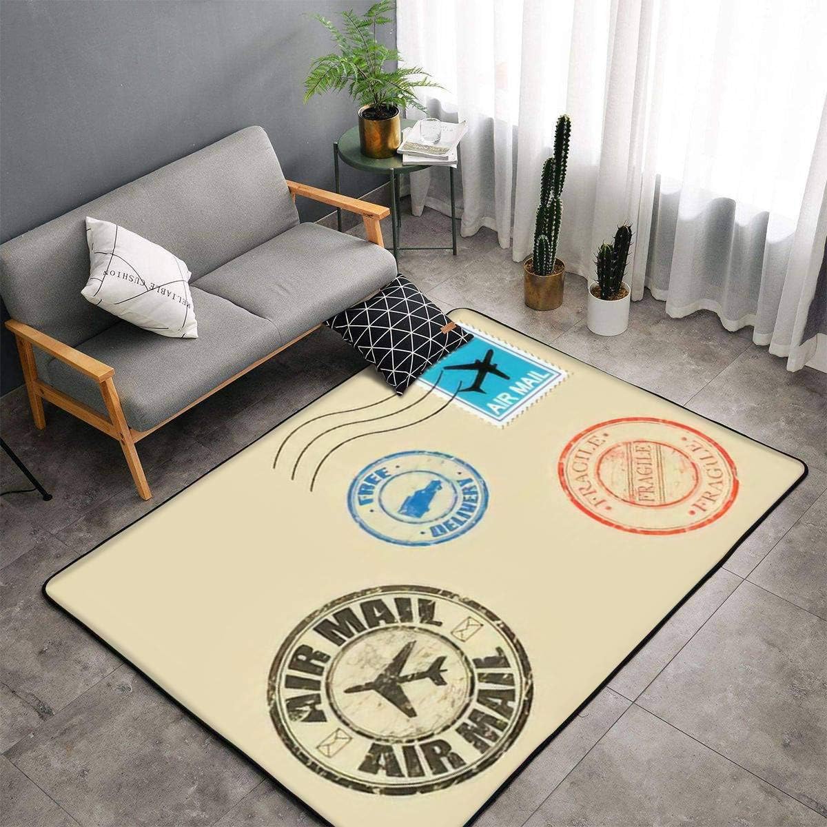 Set of Postage Symbols, Vector Illustration Area Rugs Floor Mat Non Slip Throw Rugs Soft Door Mat Nursery Carpet for Living Room Home Indoor Outdoor Runner Rugs Yoga Mat