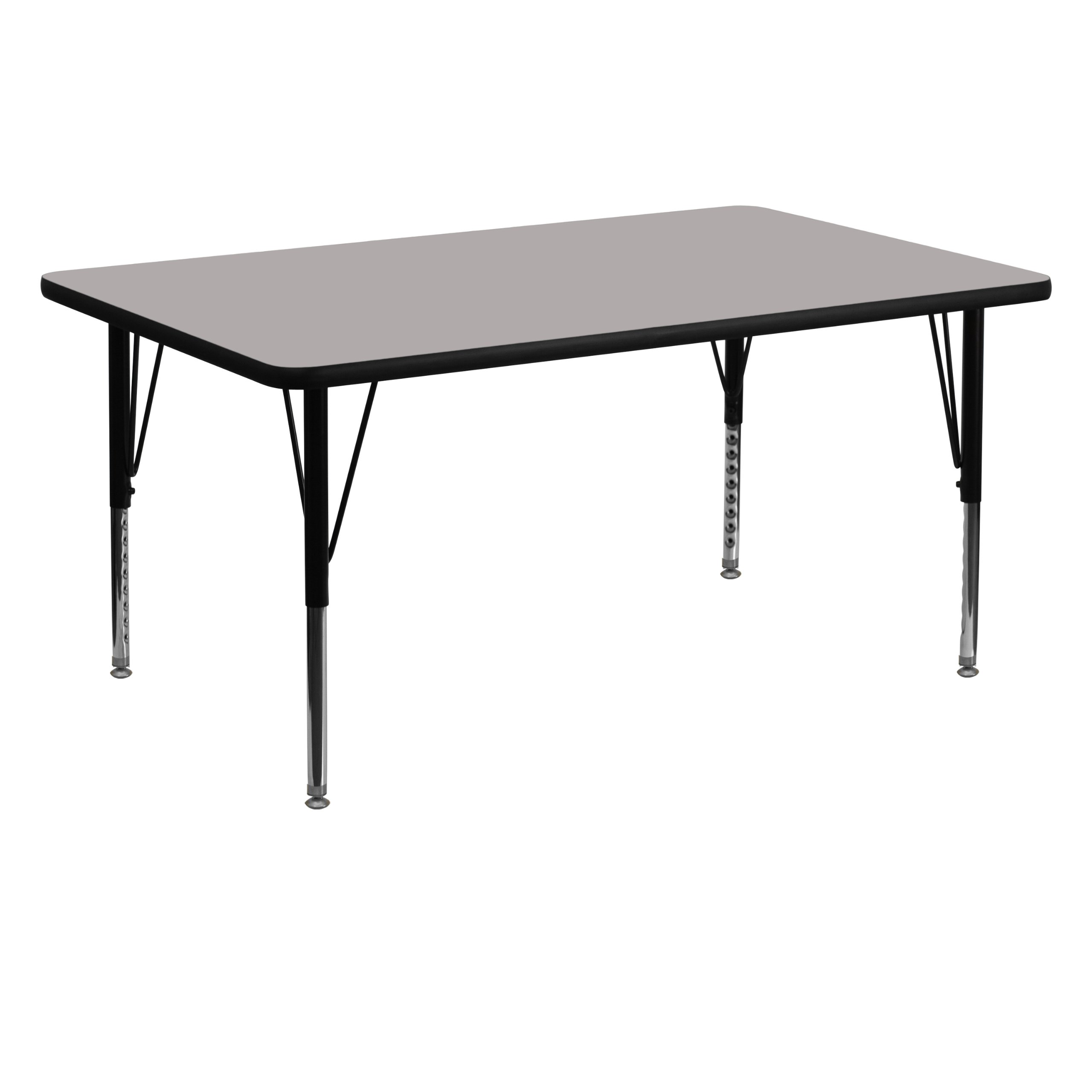 Photo 1 of ***LEGS MISSING***Flash Furniture 30''W x 60''L Rectangular Grey HP Laminate Activity Table - Height Adjustable Short Legs,