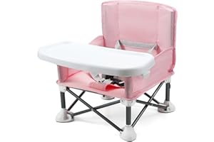 PandaEar Portable Baby Seat Travel Chair for Girls| Compact Fold with Straps for Indoor/Outdoor Use| Great for Camping, Beach