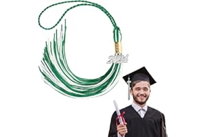 QONCV 2024 Graduation Tassel,Class of 2024 Tassel Graduation,2024 Tassel for Graduation Cap,Charm Ceremonies Accessories for Graduates,Graduation Gown Decoration Tassel Cord for Graduation Green and White