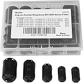 IEUYO Clip-on Ferrite Ring Cores EMI RFI Signal Noise Filter Noise Suppressor for HDMI USB Power Cable Diameter 3mm/5mm/7mm/9