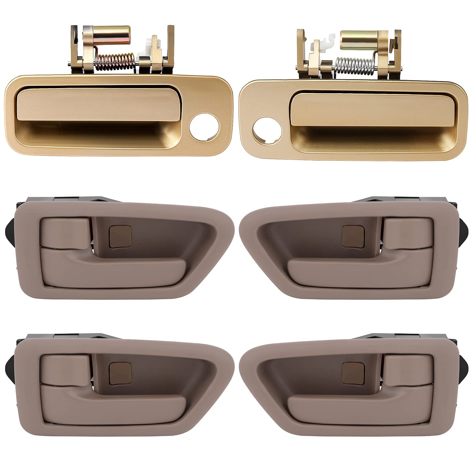 Photo 1 of LUJUNTEC Exterior Interior Door Handles,Front Rear Door Handles Driver Left Passenger Right Side,Replacement for 1997-2001 for Toyota for Camry,6pcs Beige Handles Replace
