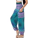 Joob Joob Boho Pants for Women - Hippie Harem Pants Women - Womens Yoga Pants – Comfy Bohemian Flowy Hippie Clothes
