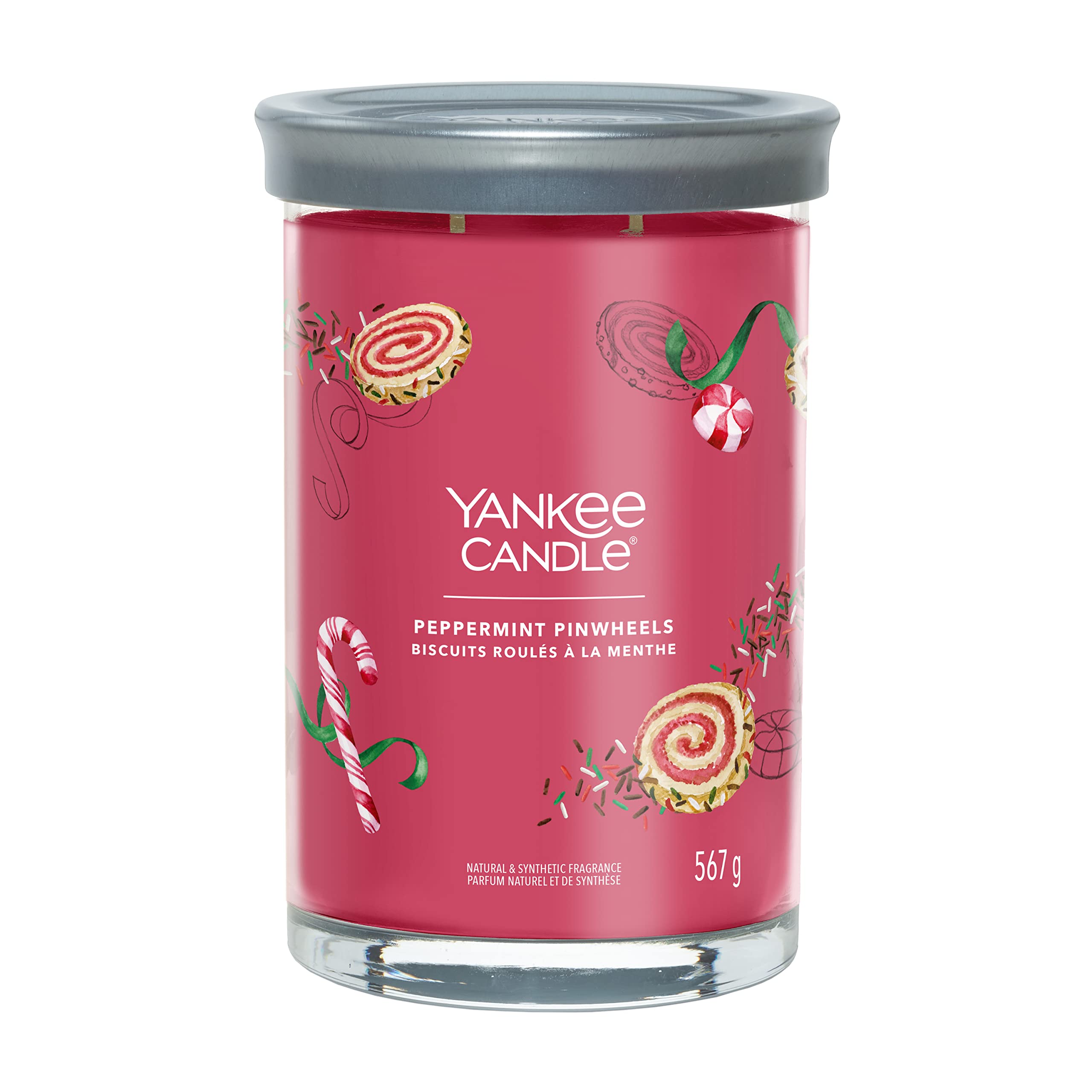 Yankee Candle Signature Scented Candle | Peppermint Pinwheels Large Tumbler Candle with Double Wicks | Soy Wax Blend Long Burning Candle for Women