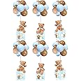 Lenwen 6 Sets Blue Bear Decorations for Baby Shower, Baby Letter Boxes Baby Shower Table Centerpieces Bear Stuffed Animals Balloon with Stand Bear Plush Toy Baby Boxes for Birthday Party Wedding